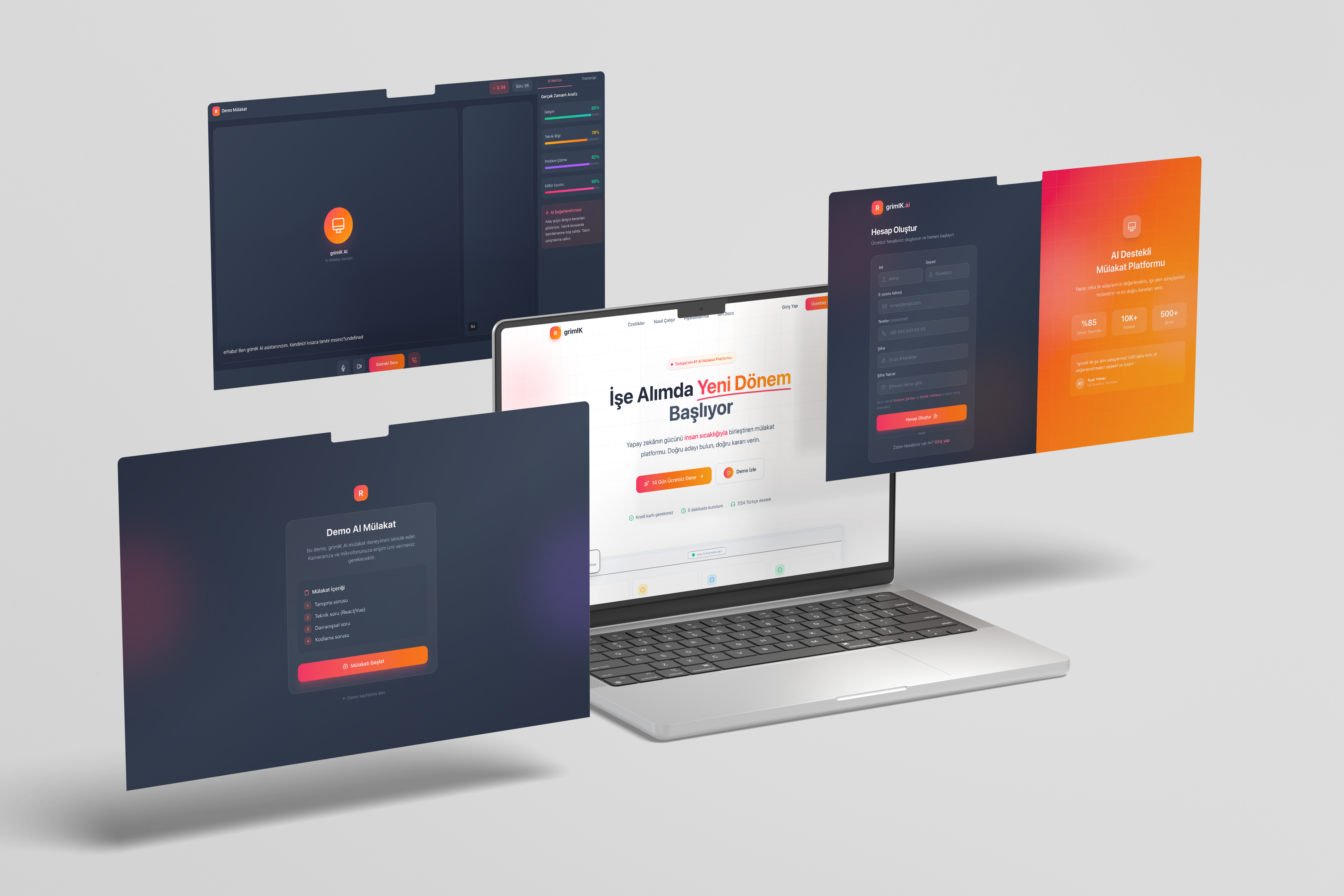 grimIK · İK & Mülakat Platformu mockup