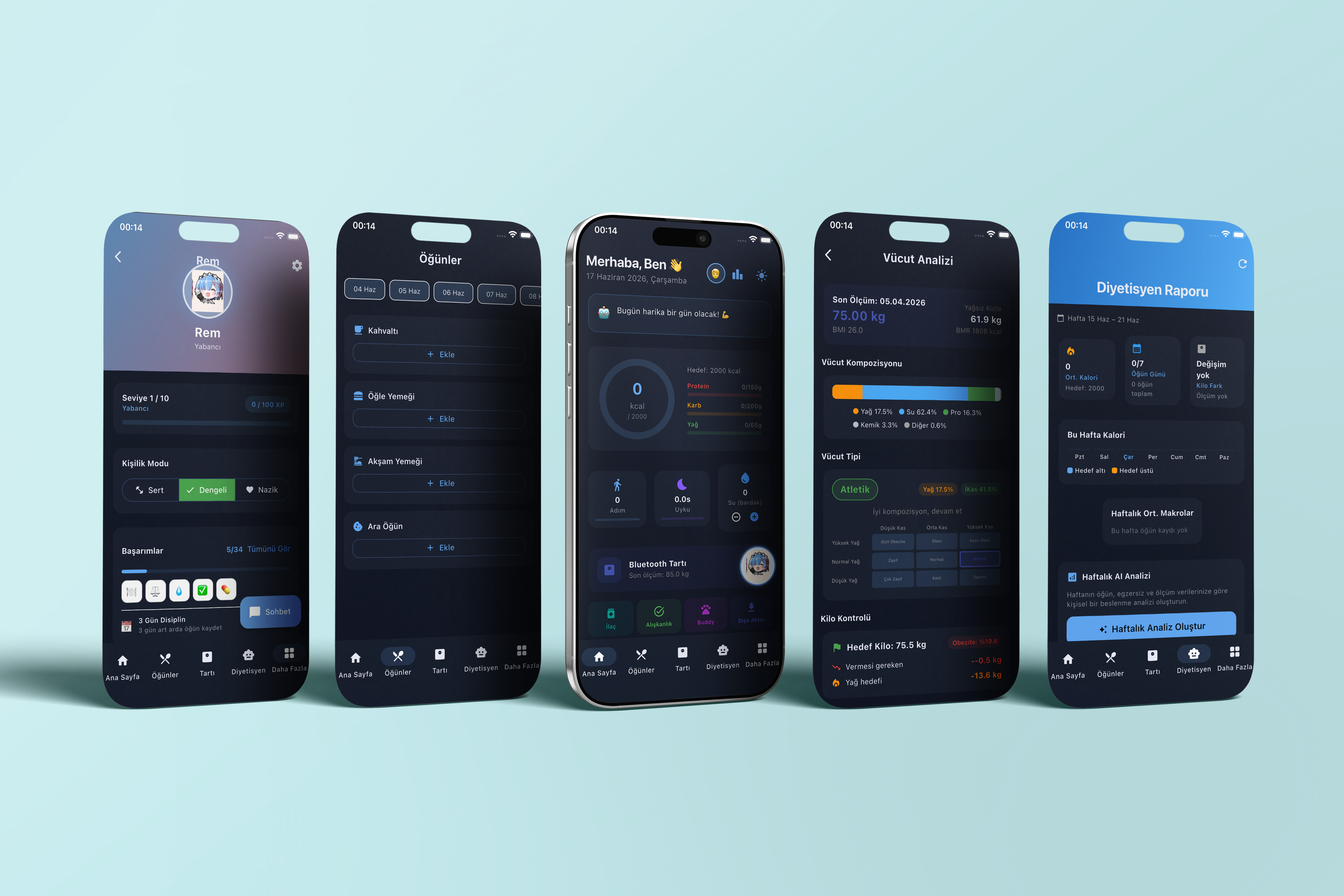 Sağlıklı Yaşam & Beslenme Asistanı mockup